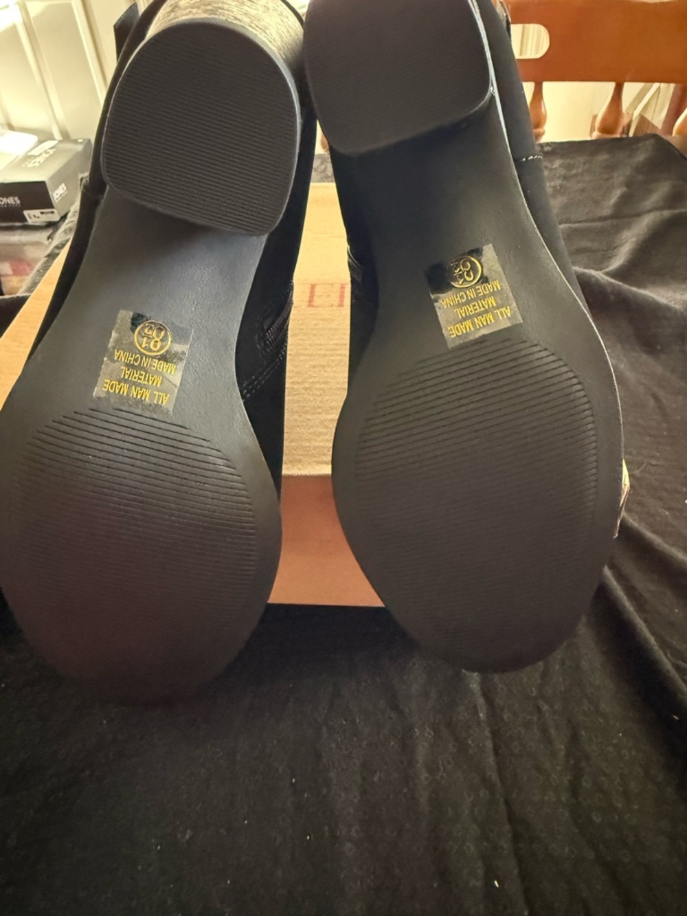 Marco Republic Montreal Black NBPU Strap Zip Block Heel Ankle Bootie 8.5 - Picture 4 of 5